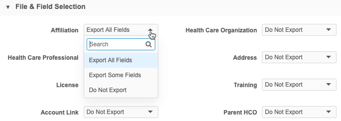 Affiliation widget objects