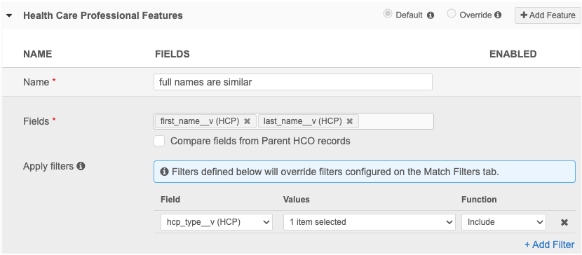 Match filters
